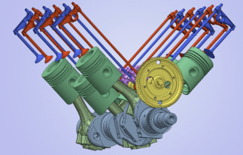3D моделирование двигателя. Анимация работы