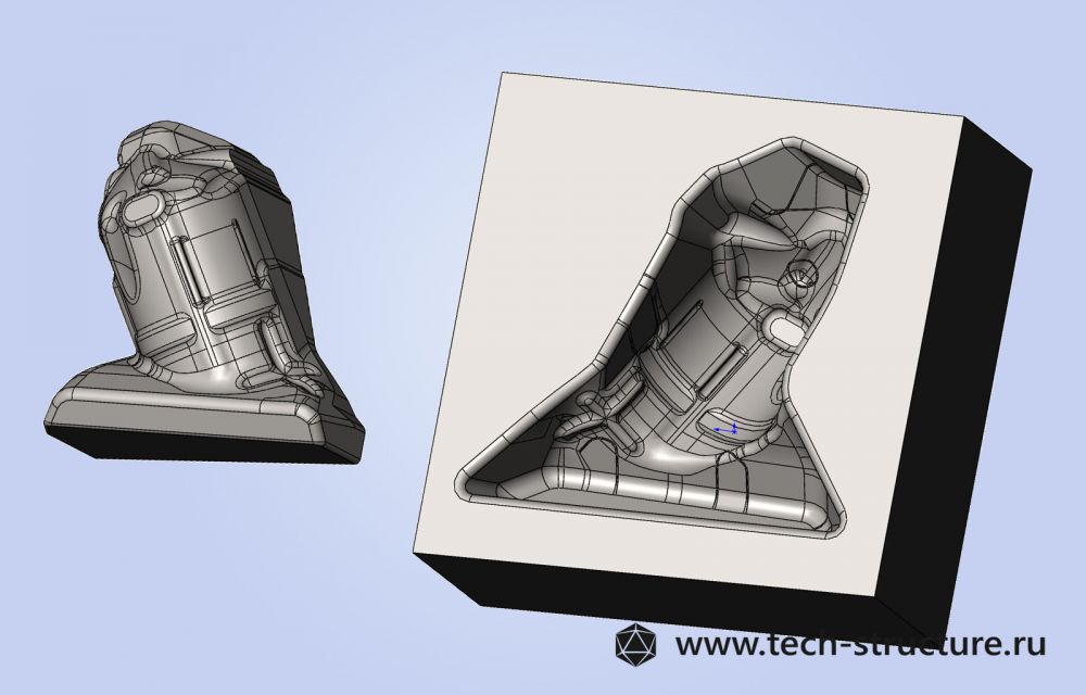 3D модель штампа формовки экрана